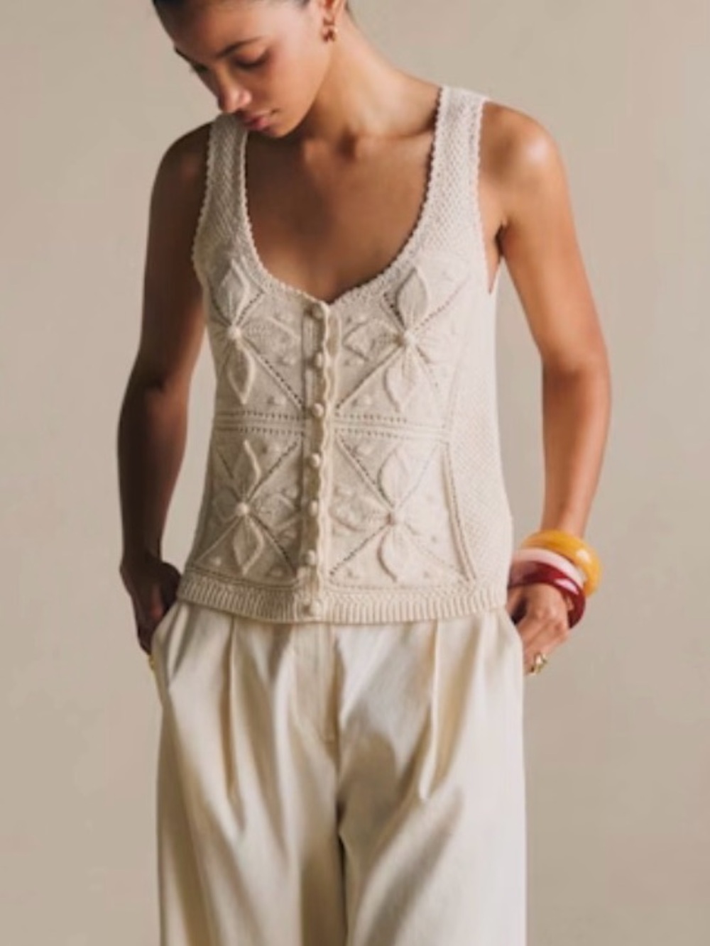 Sézane Joas Top in Cream NWT Sz Medium